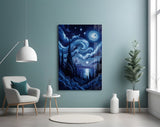 Swirling Starry Night Sky Glass Wall Art