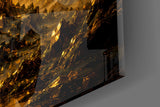 Golden Tree of Life Sun Disc Glass Wall Art
