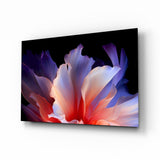 Abstract Petal Bloom Purple and Coral Glass Wall Art
