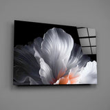 White Petal Flower Coral Heart Glass Wall Art