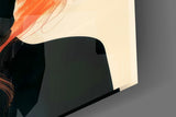 Orange Hair Veil Blue Portrait Glass Wall Art