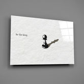 Be the King Chess Pawn Shadow Glass Wall Art