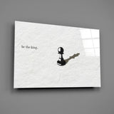 Be the King Chess Pawn Shadow Glass Wall Art