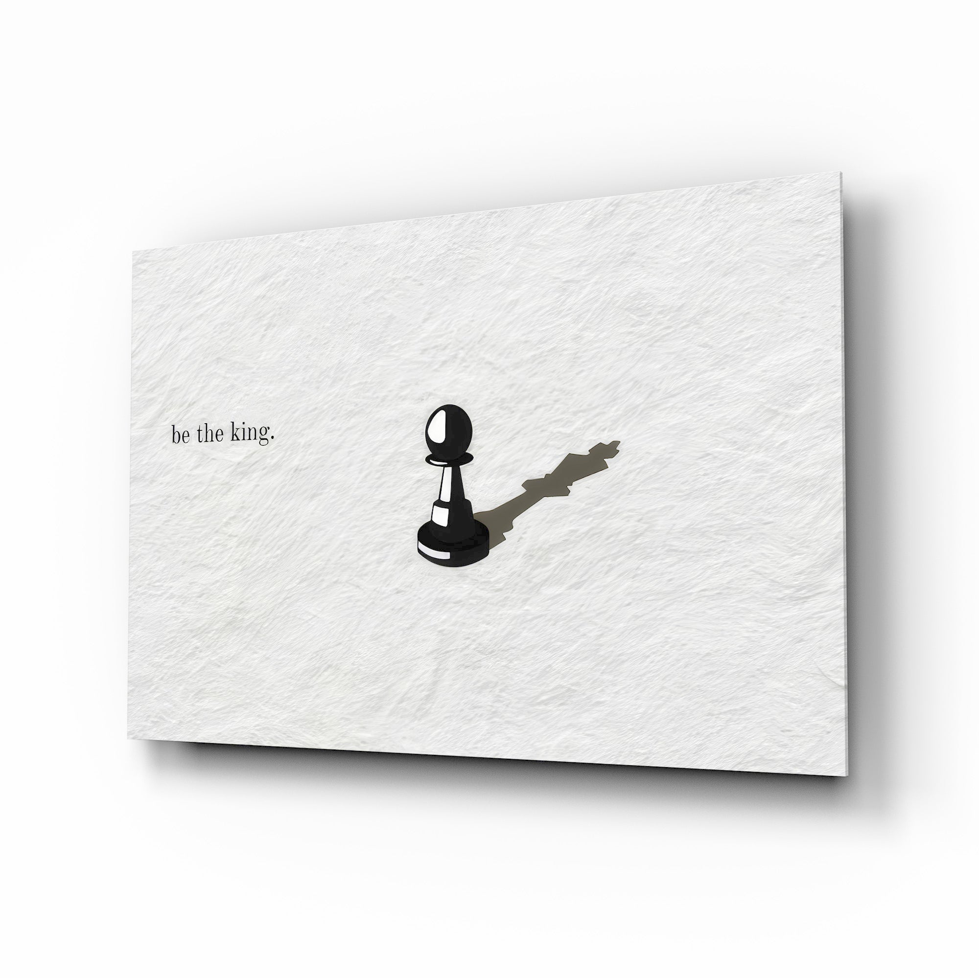Be the King Chess Pawn Shadow Glass Wall Art