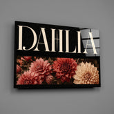 Dahlia Crimson and Cream Botanical Glass Wall Art