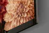 Dahlia Crimson and Cream Botanical Glass Wall Art