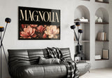 Magnolia Rose and Ivory Floral Glass Wall Art