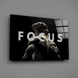 Focus Classical Statue Monochrome Glass Wall Art