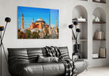 Terracotta Domed Basilica Blue Sky Glass Wall Art