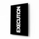 Execution Bold Black Glass Wall Art