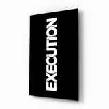 Execution Bold Black Glass Wall Art