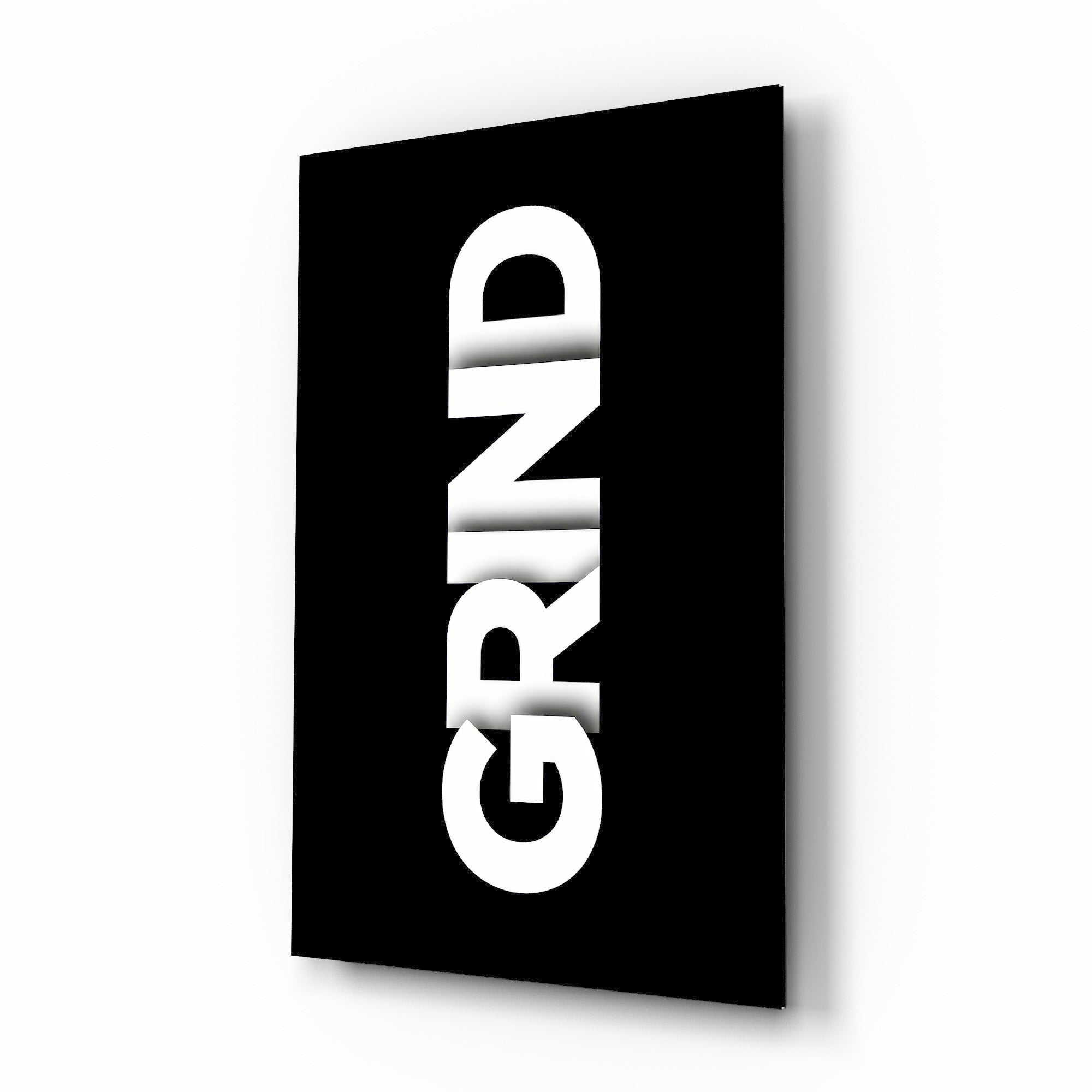 Grind Bold Black Glass Wall Art