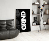 Grind Bold Black Glass Wall Art