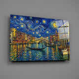 Venice Grand Canal Van Gogh Style Glass Wall Art