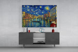 Venice Grand Canal Van Gogh Style Glass Wall Art