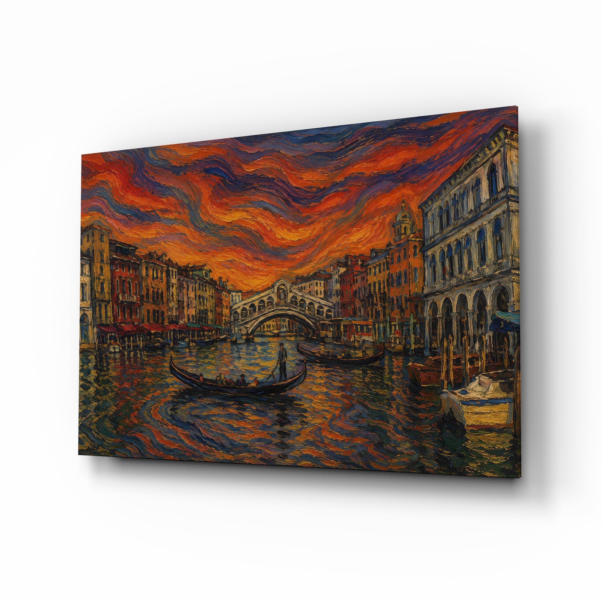 Venice Grand Canal Munch Style Glass Wall Art