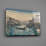 Venice Grand Canal Hokusai Style Glass Wall Art