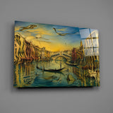 Venice Grand Canal Surrealist Style Glass Wall Art