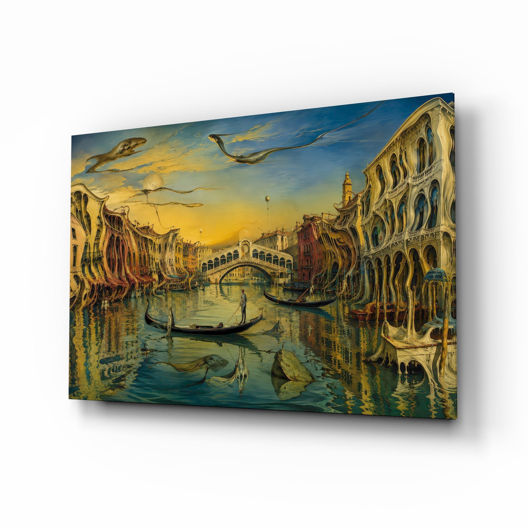 Venice Grand Canal Surrealist Style Glass Wall Art