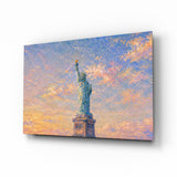 Statue of Liberty Monet Style Glass Wall Art