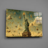 Statue of Liberty Bosch Style Glass Wall Art