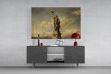 Statue of Liberty Da Vinci Style Glass Wall Art