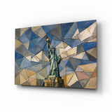Statue of Liberty Cubist Style Glass Wall Art