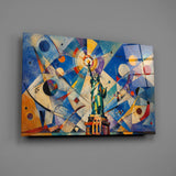 Statue of Liberty Kandinsky Style Glass Wall Art