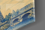 Eiffel Tower Hokusai Style Glass Wall Art