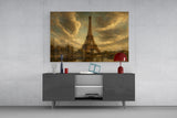Eiffel Tower Da Vinci Style Glass Wall Art