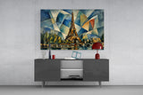 Eiffel Tower Cubist Style Glass Wall Art