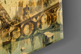 Eiffel Tower Surrealist Style Glass Wall Art