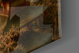 Mount Fuji Pagoda Da Vinci Style Glass Wall Art