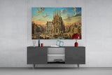 Sagrada Familia Surrealist Style Glass Wall Art