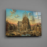 Sagrada Familia Surrealist Style Glass Wall Art
