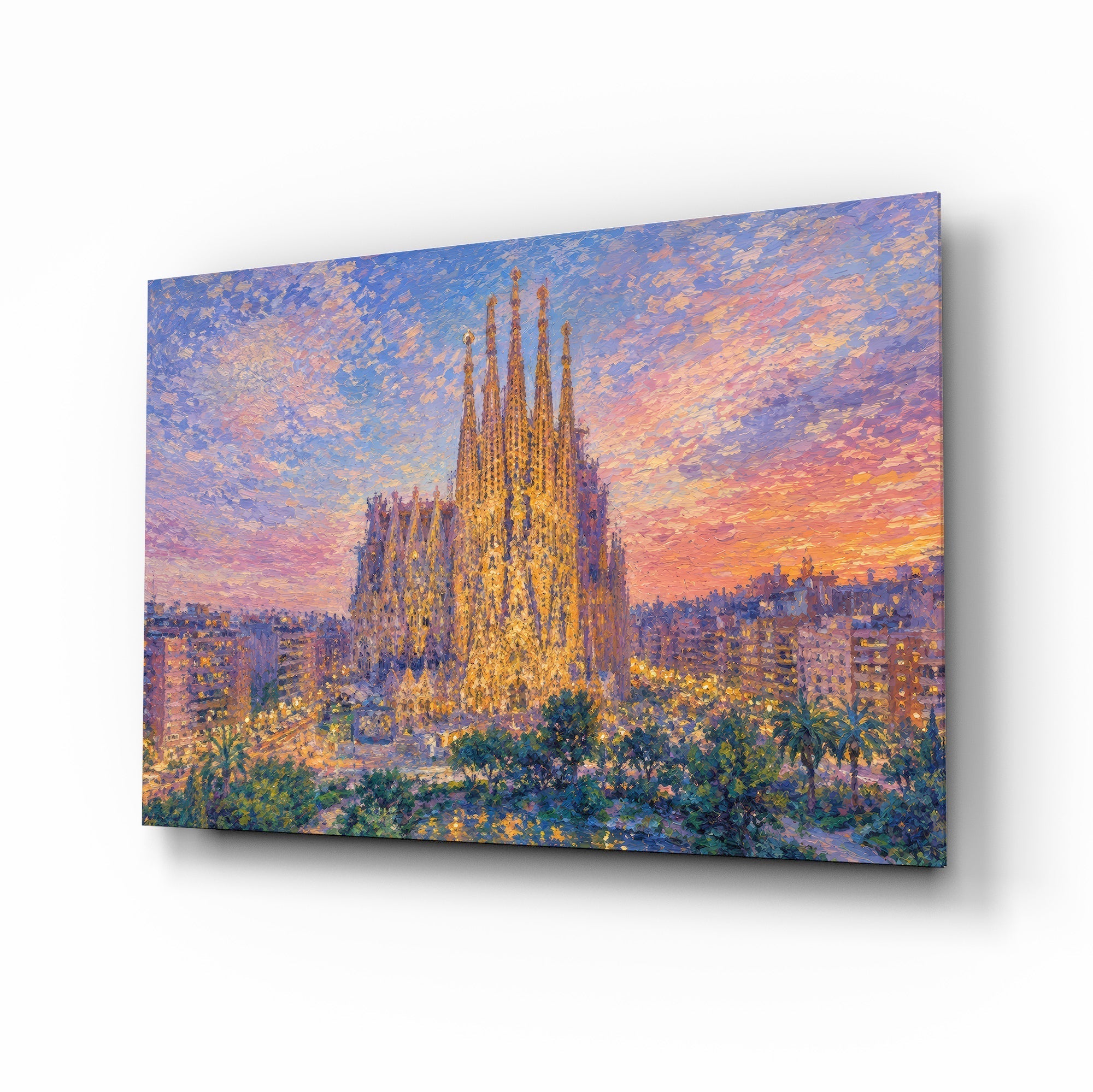 Sagrada Familia Monet Style Glass Wall Art
