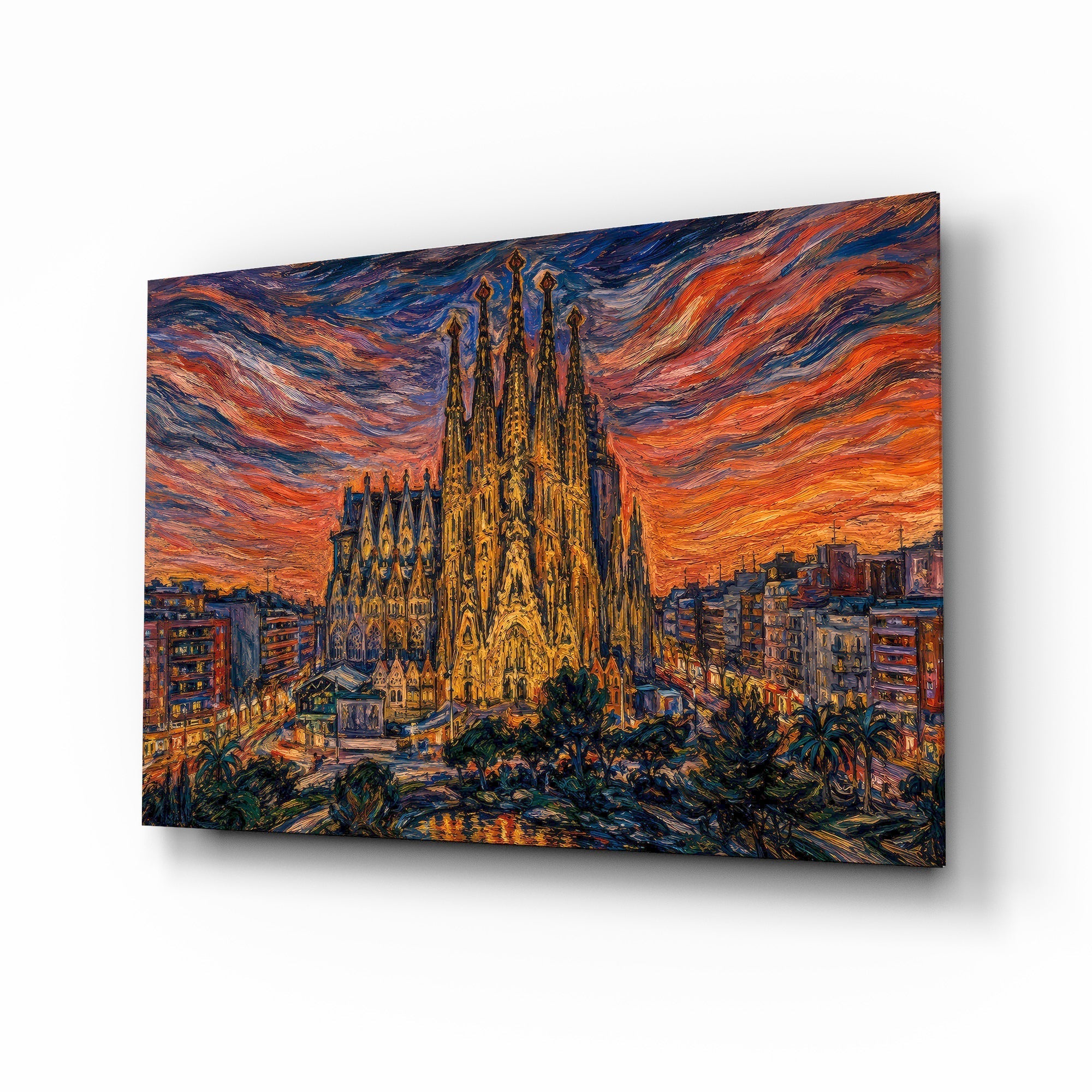 Sagrada Familia Munch Style Glass Wall Art