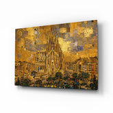 Sagrada Familia Klimt Style Glass Wall Art
