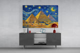 Pyramids of Giza Van Gogh Style Glass Wall Art