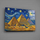 Pyramids of Giza Van Gogh Style Glass Wall Art
