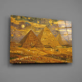 Pyramids of Giza Klimt Style Glass Wall Art