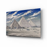 Pyramids of Giza Hokusai Style Glass Wall Art