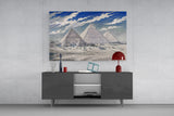 Pyramids of Giza Hokusai Style Glass Wall Art