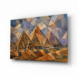 Pyramids of Giza Cubist Style Glass Wall Art
