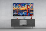 Istanbul Bosphorus Bridge Kandinsky Style Glass Wall Art