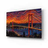 Istanbul Bosphorus Bridge Munch Style Glass Wall Art
