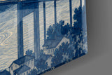 Istanbul Bosphorus Bridge Hokusai Style Glass Wall Art