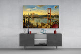 Istanbul Bosphorus Bridge Surrealist Style Glass Wall Art