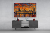 Big Ben Westminster Munch Style Glass Wall Art
