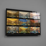 Venice Grand Canal Nine Painting Styles Collage Glass Wall Art
